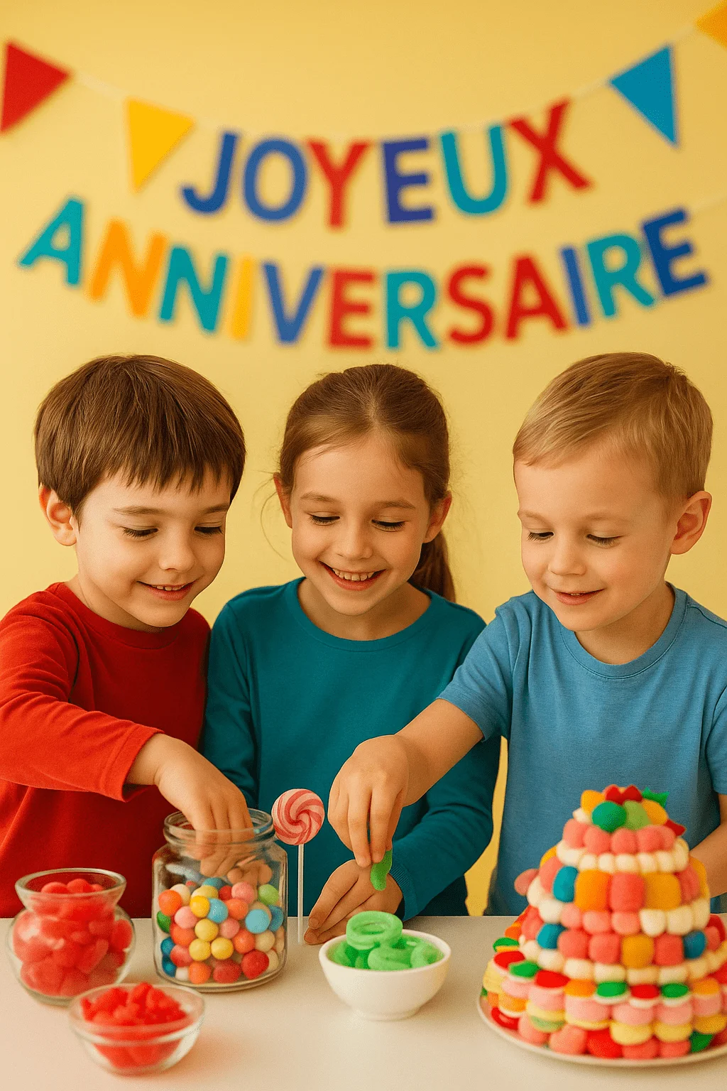 Enfants fêtant un anniversaire
